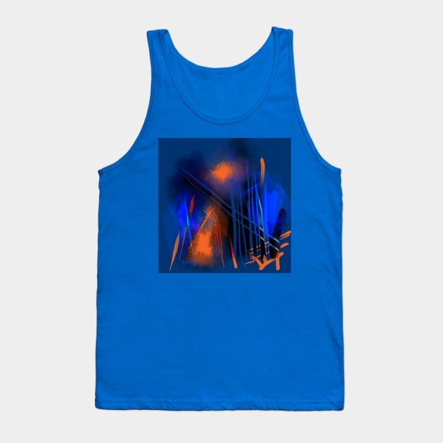 Abstract Blue and Orange Tank Top by sukhpalgrewal